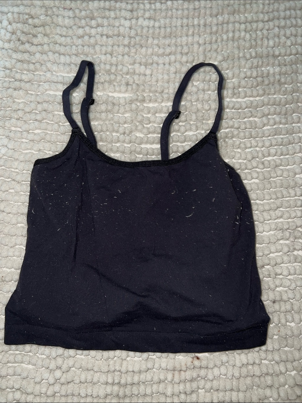 Source Unknown Black Women's Crop Cami with Adjustable Straps